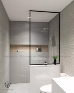 Thiết kế nội thất căn hộ 2 phòng ngủ khu vực nhà vệ sinh
