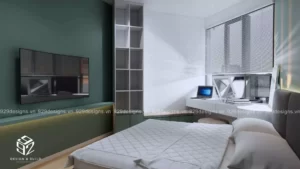 Lựa chọn màu sắc thiết kế nội thất căn hộ 2 phòng ngủ ngoài ánh sáng từ các thiết bị, các bạn cũng không quên kết hợp với ánh sáng tự nhiên, điều này không chỉ giúp tiết kiệm điện mà nó còn làm cho không gian thoáng đãng, tự nhiên và tươi mới hơn, không bị ngột ngạt.