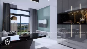 Thiết kế nội thất 2 phòng ngủ khu vực phòng khách